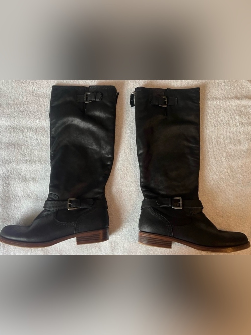 XOXO Black leather boots size 9 Like New! Only wore once! - Picture 1 of 12